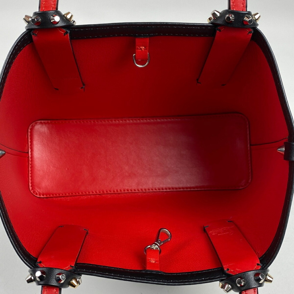 Christian Louboutin Kabata Tote Bag Painted Shoulder Bag Black Red - Picture 8 of 8